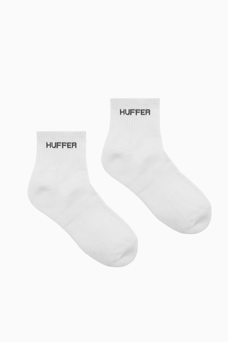 Ankle Rib Sock White Huffer