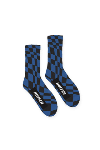 CREW SOCK/UNCHECK BLUE