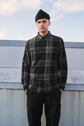 CUBE BRUSH PLAID SHIRT DARK GREY