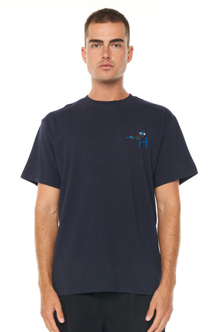 MENS SUP TEE/BREWED NAVY