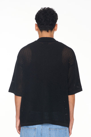 GAUGE KNIT SHIRT BLACK