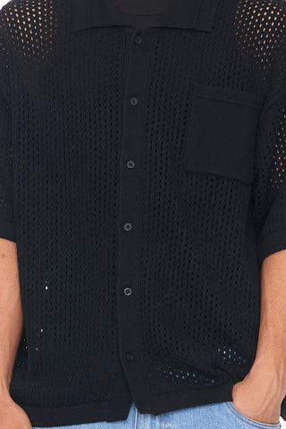 GAUGE KNIT SHIRT BLACK