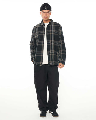 CUBE BRUSH PLAID SHIRT DARK GREY