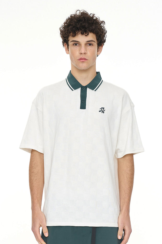 CHECK SS POLO CHALK