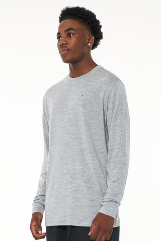 MERINO LS SUP TEE GREY MARLE