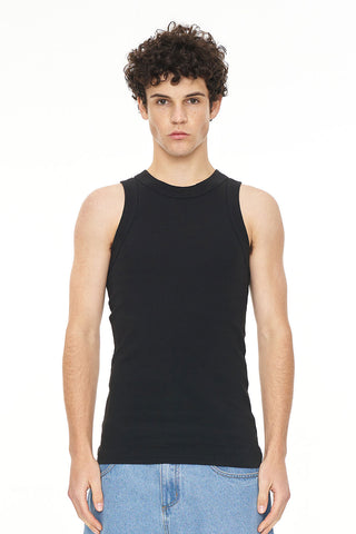 MENS RIB TANK BLACK