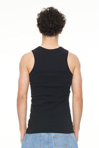 MENS RIB TANK BLACK