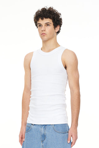 MENS RIB TANK WHITE