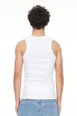 MENS RIB TANK WHITE