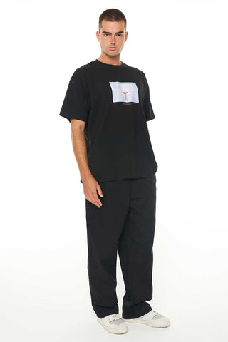 BLOCK TEE 220/HOOPED BLACK