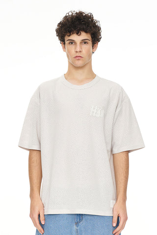 SUEDE MESH TEE MOONROCK