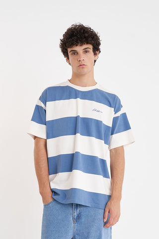 BENSON BLOCK TEE CHALK/DENIM