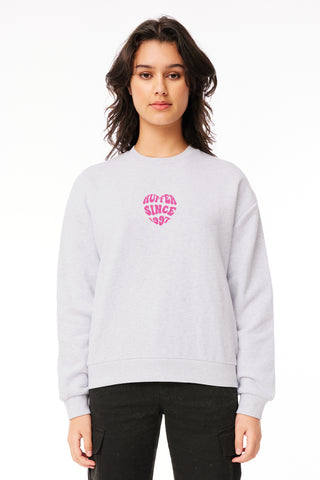 WMNS SLOUCH CREW/HEART U GREY MARLE