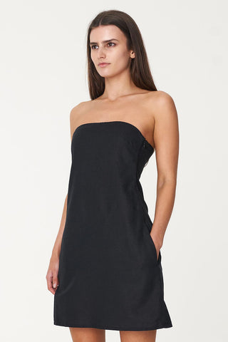 LIN-IN COLUMN MINIDRESS BLACK