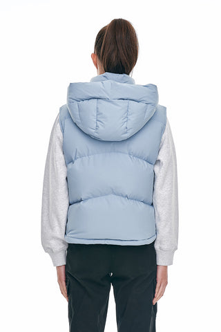 WMNS BLOCK DOWN VEST SMOKEY BLUE