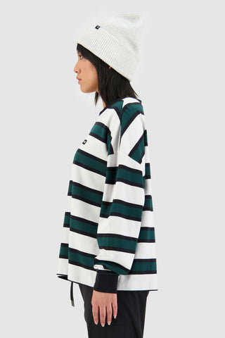 EMERALD LS ABBEY TEE EMERALD/WHITE