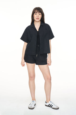 LIN-IN CAMP SHIRT BLACK