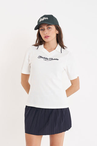 PIQUE SS POLO/BADDIE CHALK