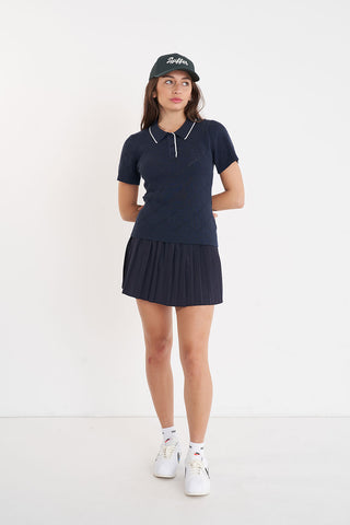 DIAMOND KNIT POLO NAVY