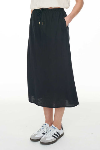 LIN-IN FRANCA MIDI SKIRT BLACK