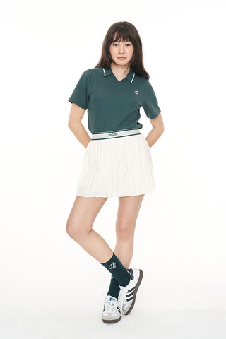 BIRDIE PLEATED GOLF SKORT CHALK