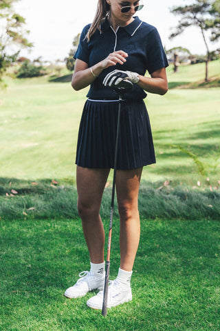 BIRDIE PLEATED GOLF SKORT NAVY