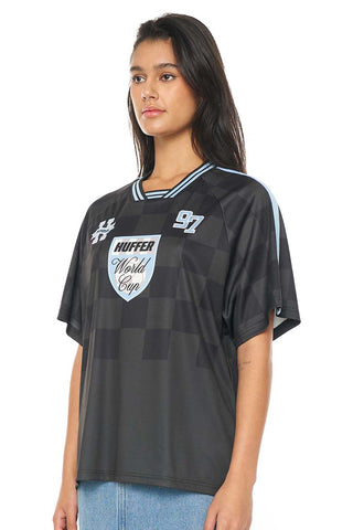 WMNS FOOTBALL TEE BLACK/GLACIER