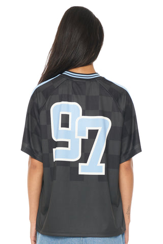 WMNS FOOTBALL TEE BLACK/GLACIER