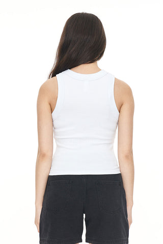 SIGNATURE RIB TANK WHITE