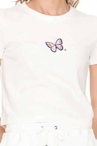 BABY TEE/FLUTTERBY CHALK