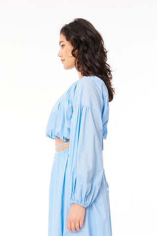 MONICA FLEUR BLOUSE MALIBU BLUE