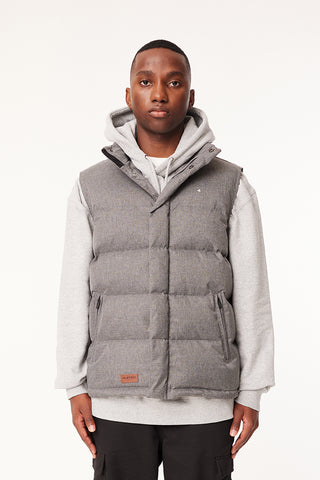 MENS CLASSIC DOWN VEST HRGBONE GREY