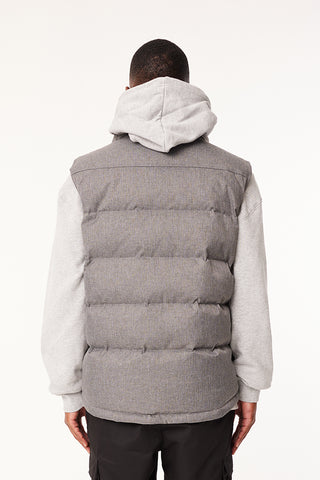 MENS CLASSIC DOWN VEST HRGBONE GREY